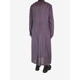 Dries Van Noten-Purple silk shell coat - size UK 16-Purple