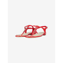 Chanel-Sandalias rojas con tiras en T - talla UE 38-Roja
