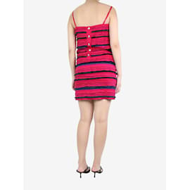 Chanel-Rosafarbenes ärmelloses Kleid mit Fransenbesatz – Größe UK 8-Pink