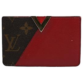 Louis Vuitton-Louis Vuitton Porte carte zippé-Rosso