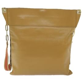 Gucci-GUCCI Borsa a spalla Linea Sherry in tela GG Beige Rosso Marrone Auth hk957-Marrone,Rosso,Beige