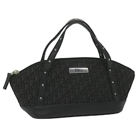 Christian Dior-Christian Dior Trotter Canvas Hand Bag Black Auth hk965-Black