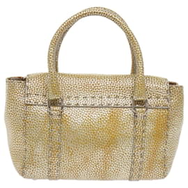 Fendi-FENDI Handtasche Leder Gold Ton Auth bs10423-Andere
