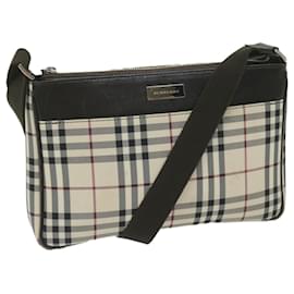 Burberry-BURBERRY Nova Check Sac à bandoulière Nylon Beige Auth hk954-Beige