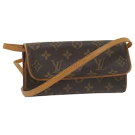 Louis Vuitton-LOUIS VUITTON Monogram Pochette Twin PM Shoulder Bag M51854 LV Auth ar10953b-Monogram