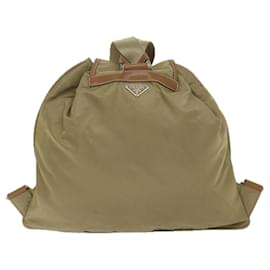 Prada-PRADA Backpack Nylon Beige Auth 60398-Beige