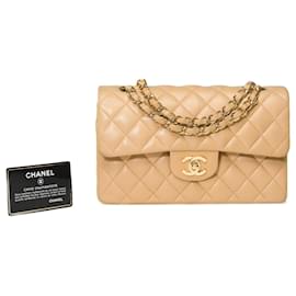 Chanel-Sac Chanel Timeless/Clássico em Couro Bege - 101616-Bege