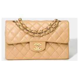 Chanel-Sac Chanel Timeless/Clássico em Couro Bege - 101616-Bege