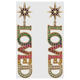 Gucci-Boucles d'oreilles pendantes GUCCI RAINBOW CRYSTAL LOVED-Multicolore