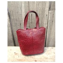 Autre Marque-Renouard-Handtasche aus Straußenleder-Rot