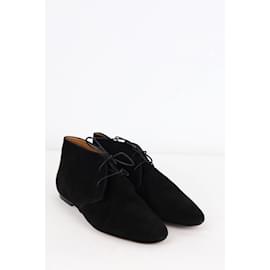 Isabel Marant-lace up suede shoes-Black