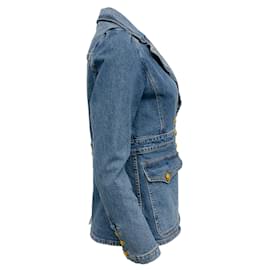 Autre Marque-UNE.l.C. Blazer en jean avec poches-Bleu