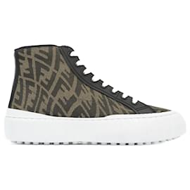 Fendi-Fendi FF Vertigo High Top Zucca Canvas EU 43 Uk 9-Brown