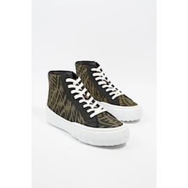Fendi-Fendi FF Vertigo High Top Zucca Canvas EU 43 Uk 9-Brown