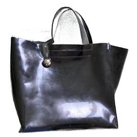 Furla Black Patent Leather Handbag Black