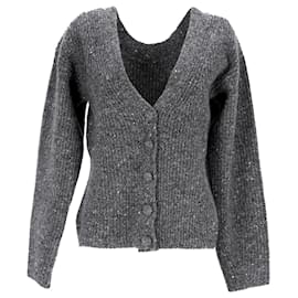 Altuzarra-Altuzarra Beverly Buttoned Cardigan in Grey Wool-Cashmere-Black