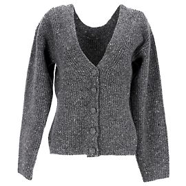 Altuzarra Beverly Cardigan abotoado em lã-caxemira cinza Preto