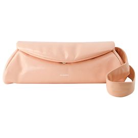 Bolsa Hobo acolchoada Cannolo Grande - Jil Sander - Couro - Peach Pearl Rosa