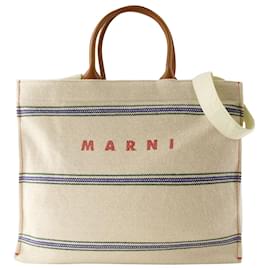 Marni-Pelletteria Uomo Shopper-Tasche – Marni – Baumwolle – Beige-Braun,Beige
