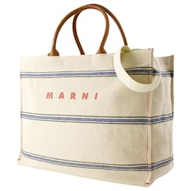 Marni-Pelletteria Uomo Shopper-Tasche – Marni – Baumwolle – Beige-Braun,Beige