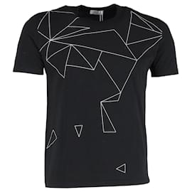 Christian Dior-Dior Geometric Print T-Shirt in Black Cotton-Black