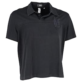Versace-Versace Poloshirt aus schwarzer Baumwolle-Schwarz