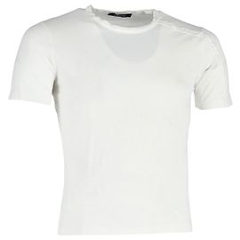 Versace Plain Crewneck T-Shirt in White Cotton White
