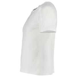 Versace-Versace T-shirt uni à col rond en coton blanc-Blanc