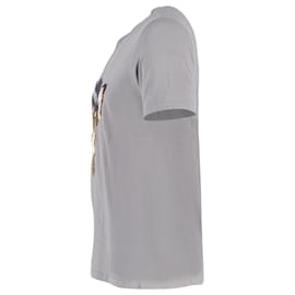 Lanvin-T-shirt con cane ricamato Lanvin in cotone grigio-Grigio