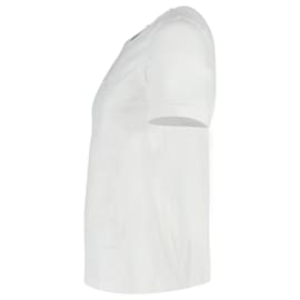 Versace-T-shirt à col rond avec logo Versace en coton blanc-Blanc