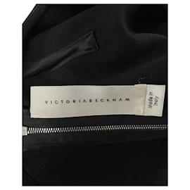 Victoria Beckham-Victoria Beckham Pencil Midi Dress in Black Polyester Viscose-Black