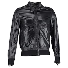 Christian Dior-Dior Homme Glowing Cargo Bomber Jacket in Black Polyester-Black