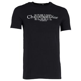 Christian Dior SS17 New Wave T-Shirt aus schwarzer Baumwolle Schwarz