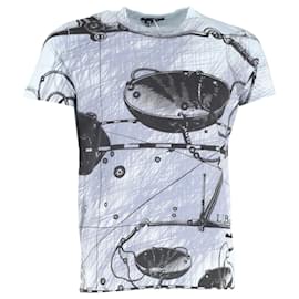 Prada-T-shirt Prada Zodiac en coton bleu clair-Bleu