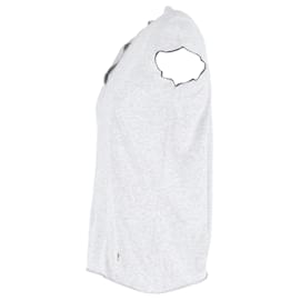 Yves Saint Laurent-Camiseta con cuello de pico Yves Saint Laurent de algodón gris claro-Gris