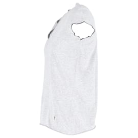 Yves Saint Laurent-Yves Saint Laurent T-shirt col V en coton gris clair-Marron