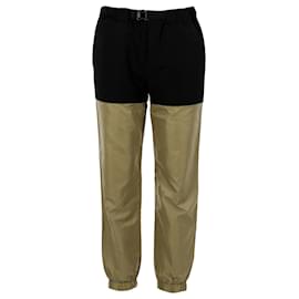 Calça Sacai com Cinto Dois Tons em Algodão Multicolor Outro Impressão em python