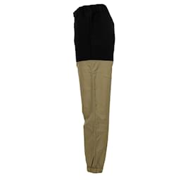 Sacai-Pantalones Sacai de dos tonos con cinturón en algodón multicolor-Multicolor