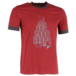 Camiseta con logo de equipaje Louis Vuitton en algodón rojo Roja