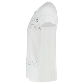 Christian Dior-T-shirt à col rond Dior conditionnement en coton blanc-Blanc