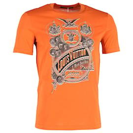 Louis Vuitton-T-shirt à imprimé graphique Louis Vuitton en coton orange-Orange