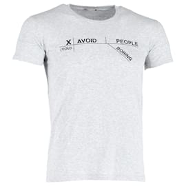 Christian Dior-Dior 'Avoid Boring People' T-Shirt in Grey Cotton-Brown
