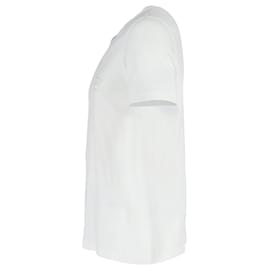 Versace-T-shirt à col rond avec logo Versace en coton blanc-Blanc