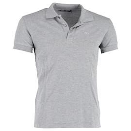 Dolce & Gabbana-Dolce & Gabbana Short Sleeve Polo Shirt in Grey Cotton-Grey
