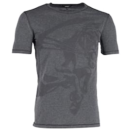 Gucci-T-shirt à imprimé cheval Gucci en coton gris-Gris