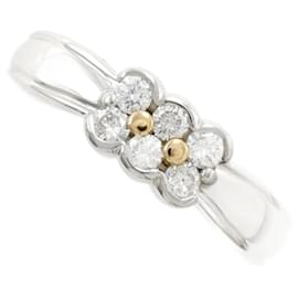 & Other Stories-18K Platinum Floral Diamond Ring-Silvery