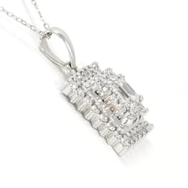 & Other Stories-Platinum Diamond Necklace-Silvery