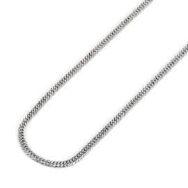 & Other Stories-Platinum Double 6 Side Flat Necklace-Silvery