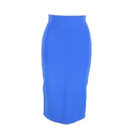 Gonna a tubino al ginocchio Max Mara in seta Blu Elettrico Blu