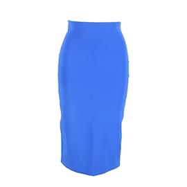 Max Mara-Max Mara Knee-Length Pencil Skirt in Electric Blue Silk-Blue